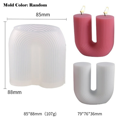 14cm Rainbow Arch Candle Silicone Mold DIY Rainbow Bridge Geometry