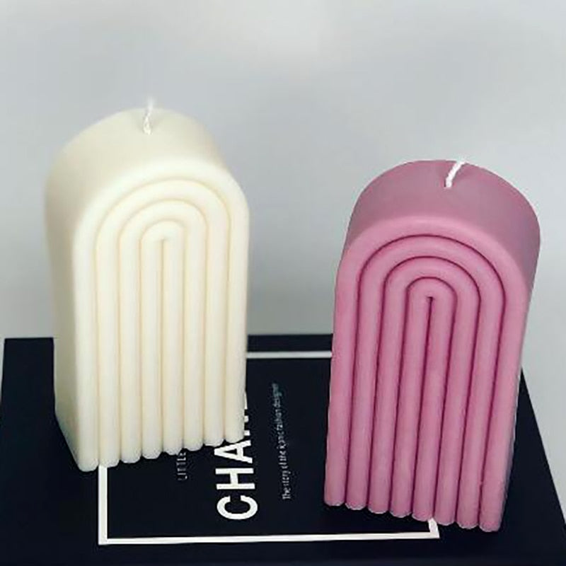 14cm Rainbow Arch Candle Silicone Mold DIY Rainbow Bridge Geometry