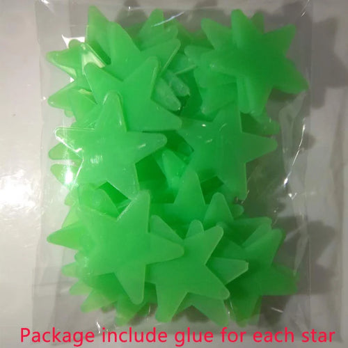 Pvc Stars Glow Stickers Luminous In Dark Night Fluorescent Wall Art 3D