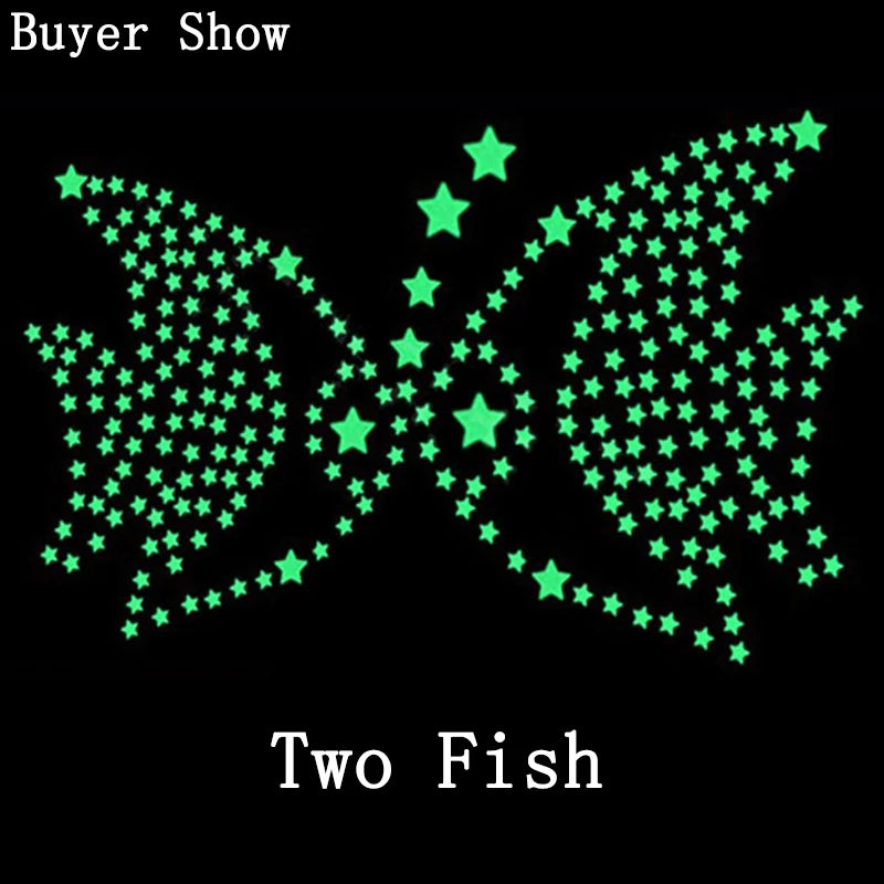 Pvc Stars Glow Stickers Luminous In Dark Night Fluorescent Wall Art 3D