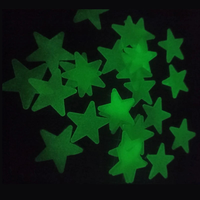Pvc Stars Glow Stickers Luminous In Dark Night Fluorescent Wall Art 3D