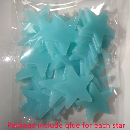 Pvc Stars Glow Stickers Luminous In Dark Night Fluorescent Wall Art 3D