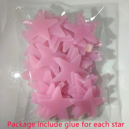Pvc Stars Glow Stickers Luminous In Dark Night Fluorescent Wall Art 3D
