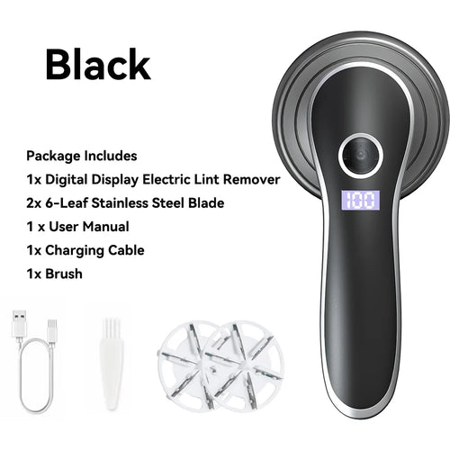 Electric Digital Display Lint Remover Rechargeable Pellet Fabric