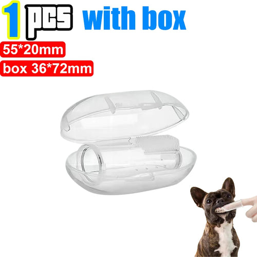 Silicone Soft Pet Finger Cuff Toothbrushes Dog Brush Bad Breath Tartar
