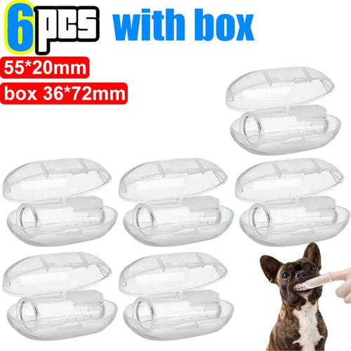 Silicone Soft Pet Finger Cuff Toothbrushes Dog Brush Bad Breath Tartar
