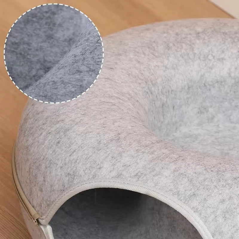 Detachable Pet Cat Tunnel Interactive Game Toy Semi Closed Type Donut