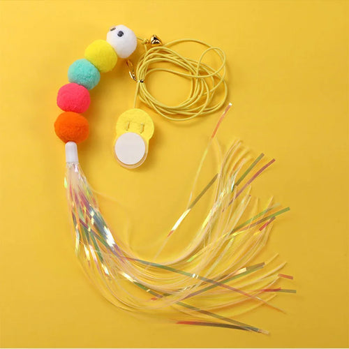 Pet Cat Toys Funny Stick Kitten Self -hi Elastic Rope Dragonfly Shape