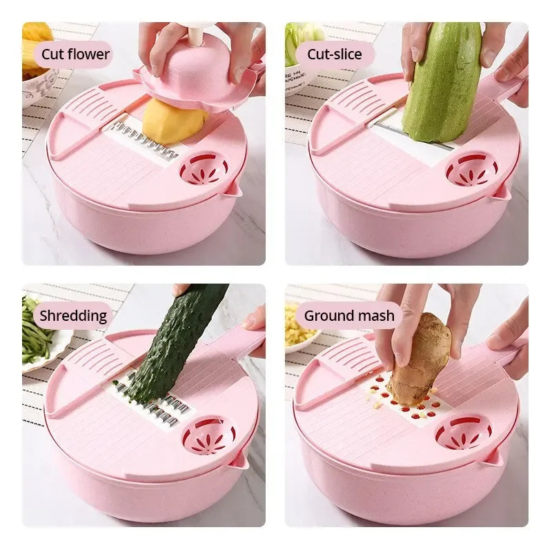 Kitchen multifunctional vegetable cutting tool, household silk