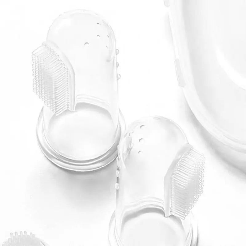 Silicone Soft Pet Finger Cuff Toothbrushes Dog Brush Bad Breath Tartar