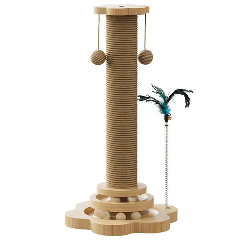 Sisal Scratching Post for Cat Solid Wood Cats Turntable Durable Kitten