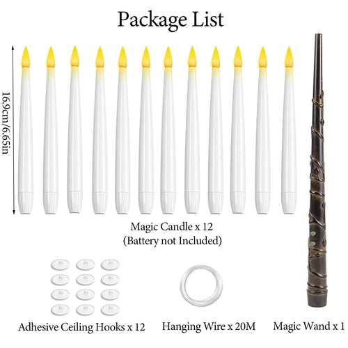 12-48 Floating Candles with Magic Wand Christmas Flying Candle