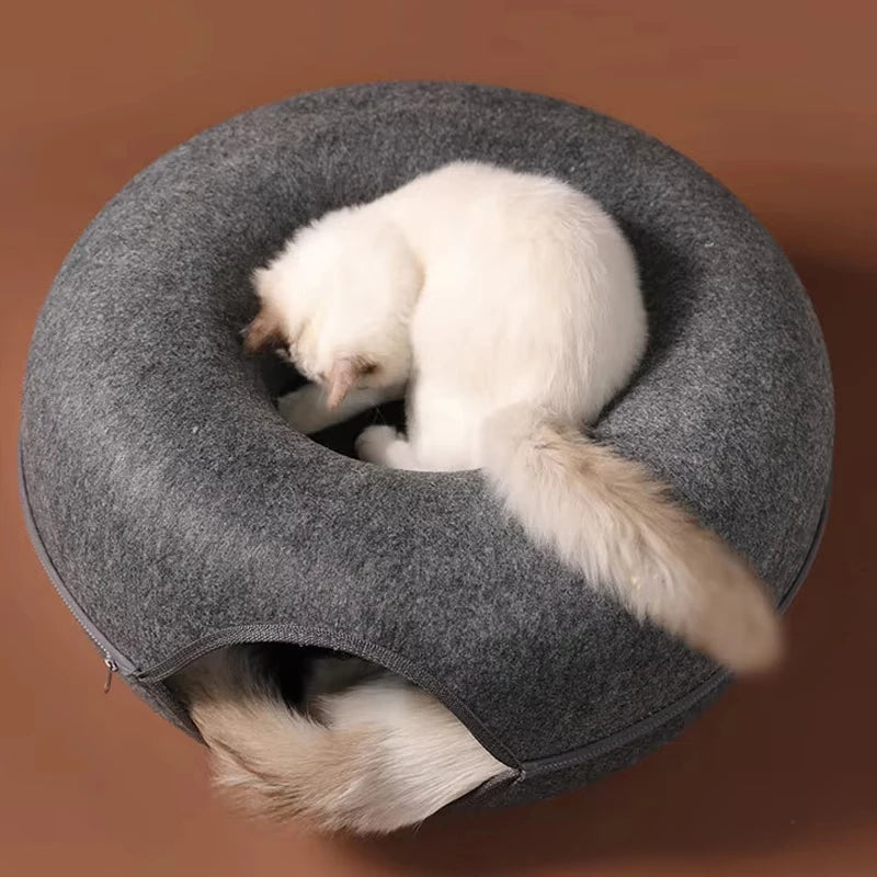 Detachable Pet Cat Tunnel Interactive Game Toy Semi Closed Type Donut