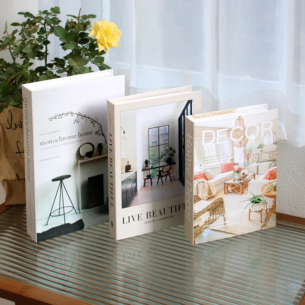 3Pcs/Set Multiple Size Fake Books Set Coffee Table Books Villa Hotle