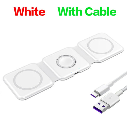 100W 3 in 1 Magnetic Wireless Charger Pad Stand for iPhone 15 14 13