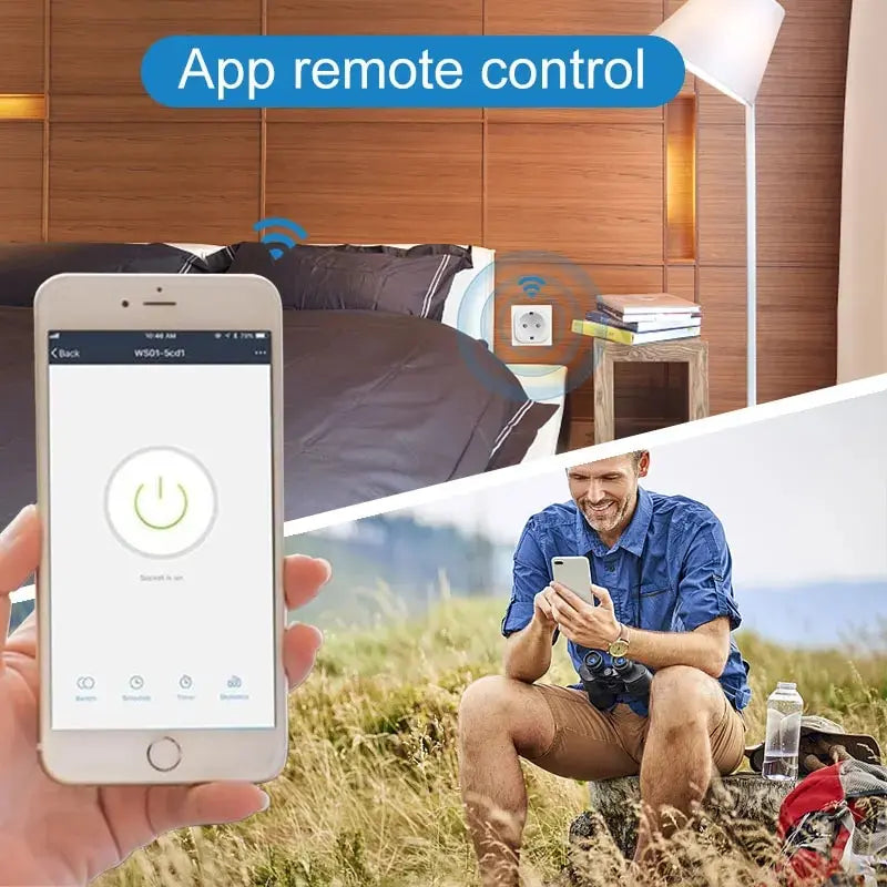 Tuya Wifi Smart Socket EU Plug 16/20A Power Monitor Remote Control