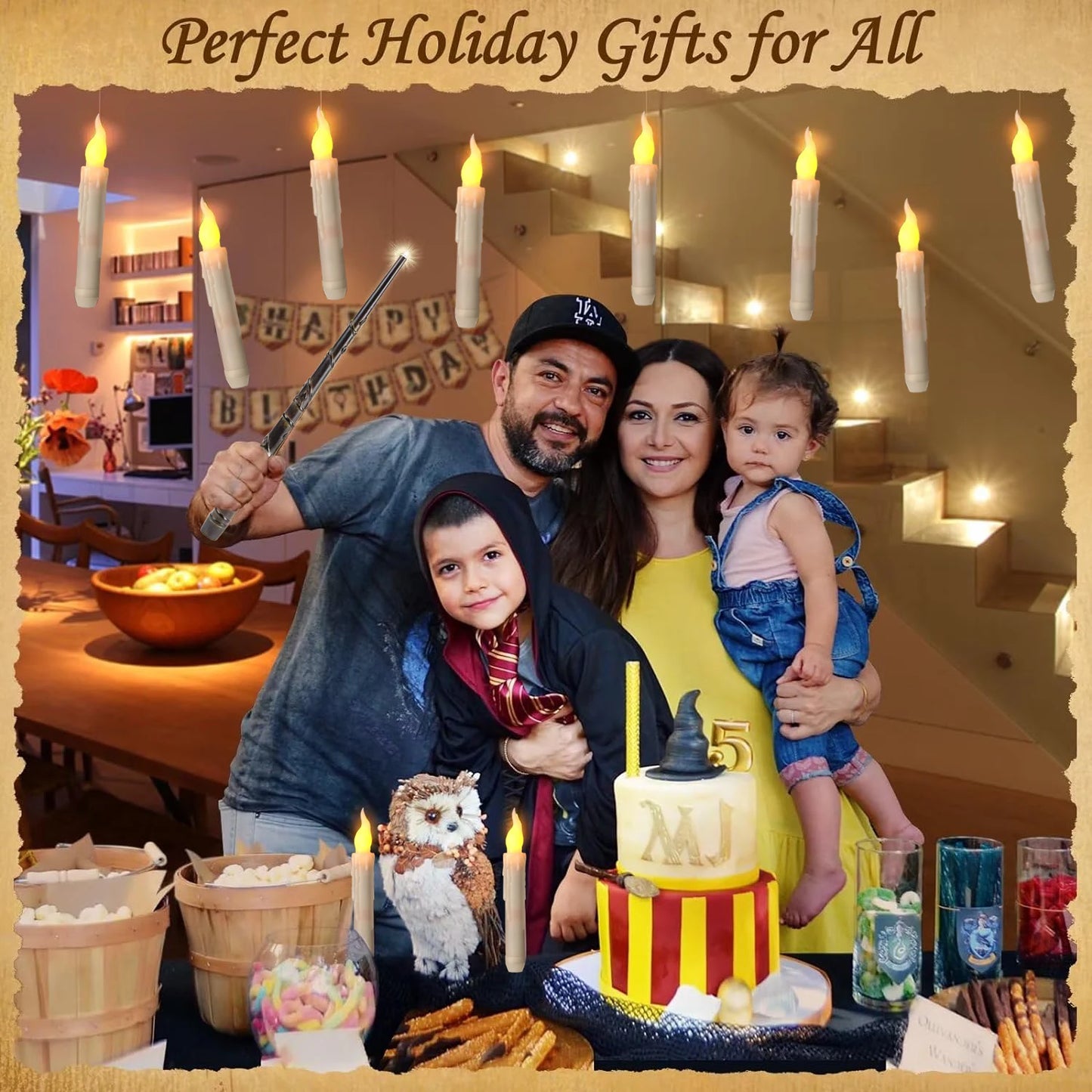 12-48 Floating Candles with Magic Wand Christmas Flying Candle
