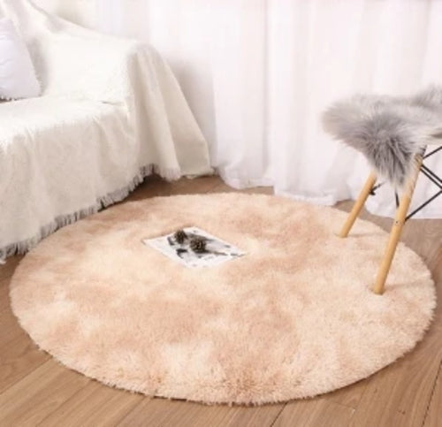 Super Soft Plush Round Rug Mat Fluffy White Carpets For Living Room