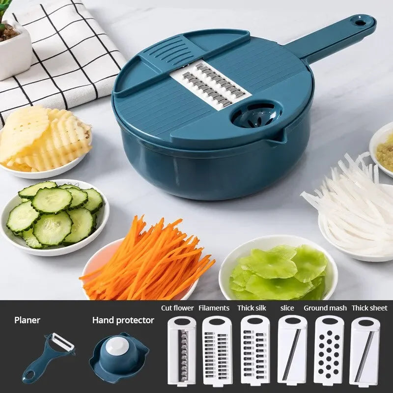Kitchen multifunctional vegetable cutting tool, household silk