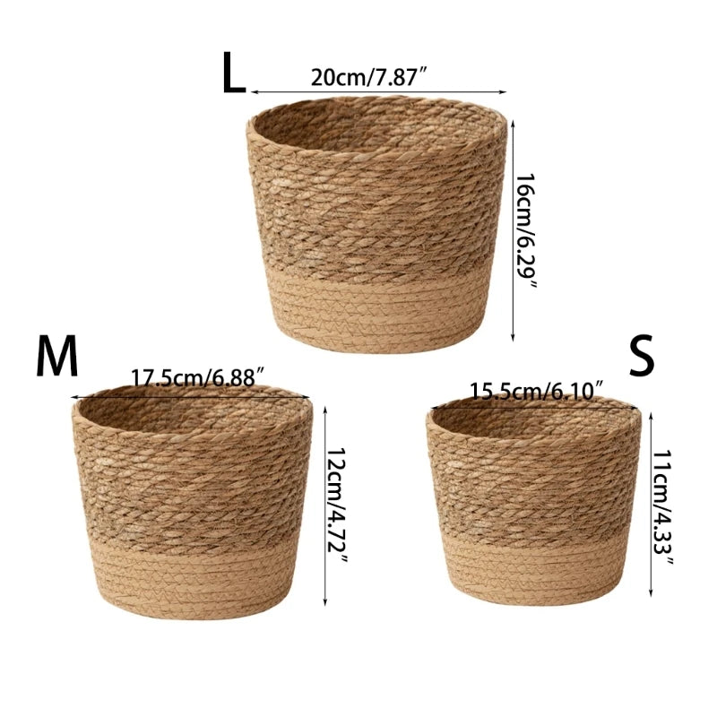 Straw Weaving Plant Pots Containers Hand Woven Plant Pot Cover