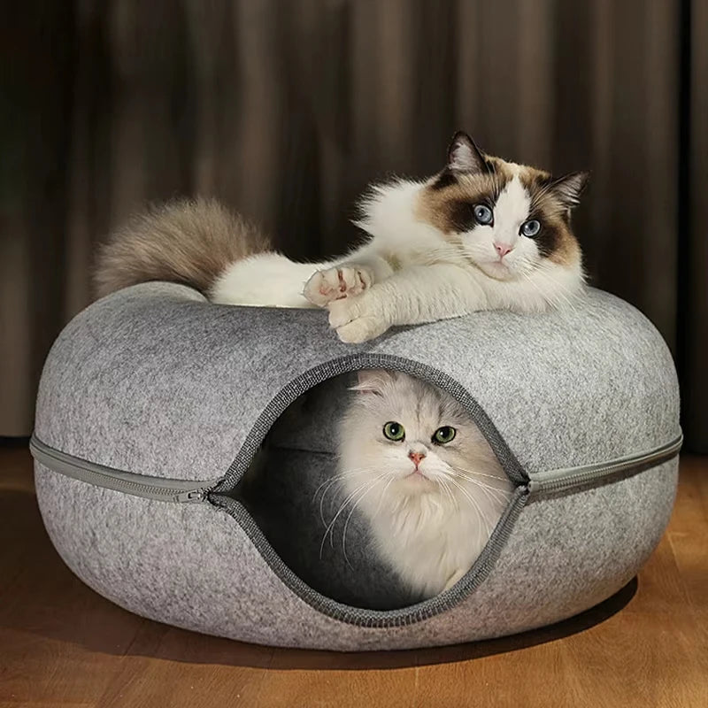 Detachable Pet Cat Tunnel Interactive Game Toy Semi Closed Type Donut