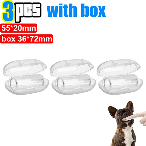 Silicone Soft Pet Finger Cuff Toothbrushes Dog Brush Bad Breath Tartar