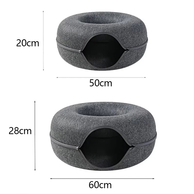 Detachable Pet Cat Tunnel Interactive Game Toy Semi Closed Type Donut