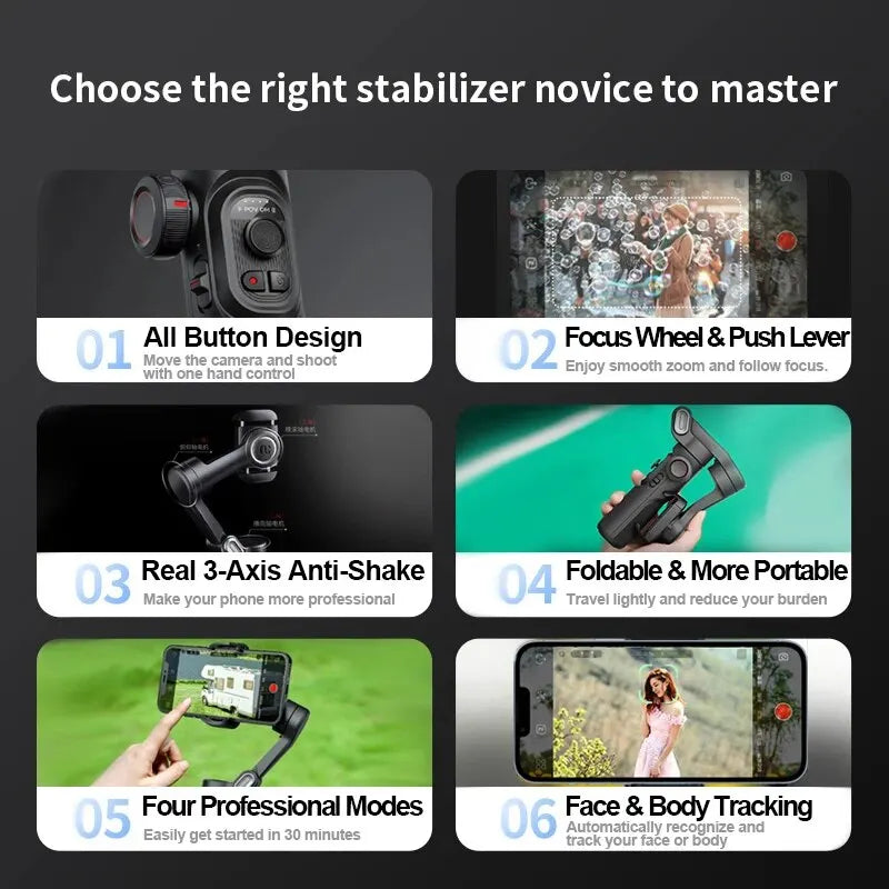 AOCHUAN 3-Axis Handheld Gimbal Stabilizer SmartXE for Smartphone for