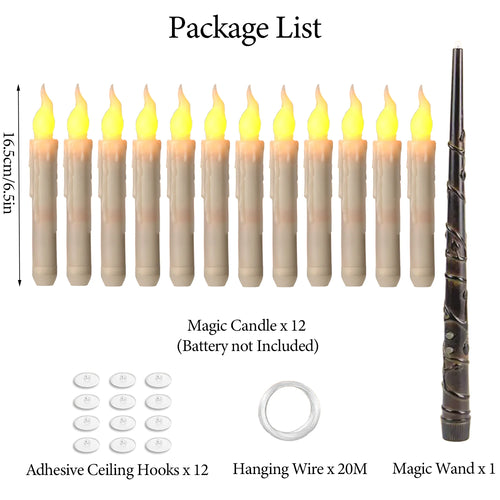 12-48 Floating Candles with Magic Wand Christmas Flying Candle