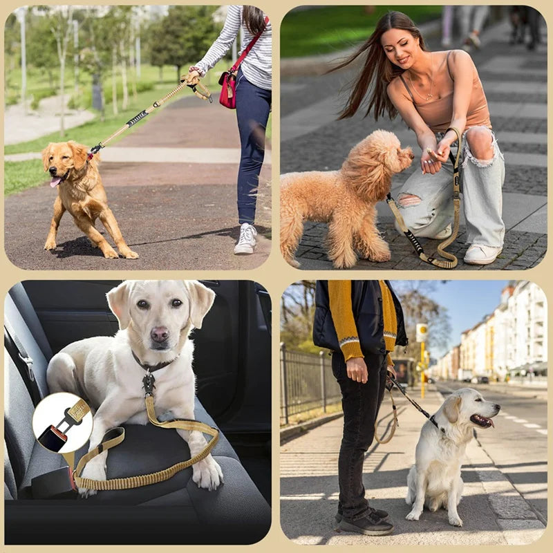 Hot Heavy Duty Tactical Elastic Dog Leash No-Pull Dog Leash Reflective