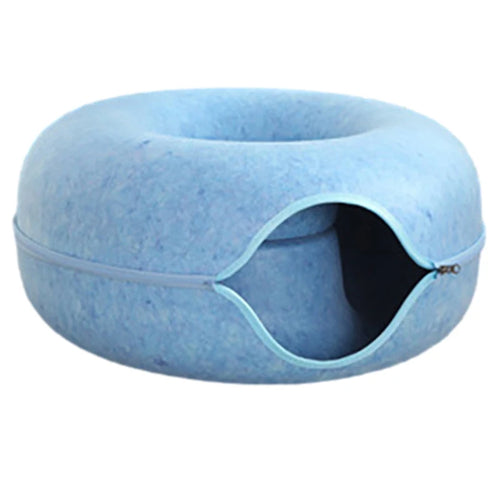 Detachable Pet Cat Tunnel Interactive Game Toy Semi Closed Type Donut