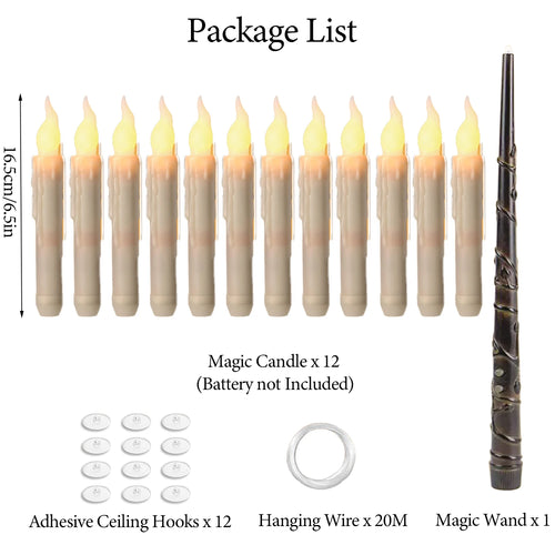 12-48 Floating Candles with Magic Wand Christmas Flying Candle
