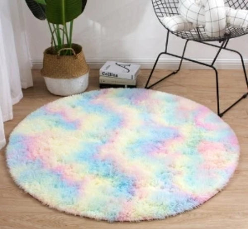 Super Soft Plush Round Rug Mat Fluffy White Carpets For Living Room