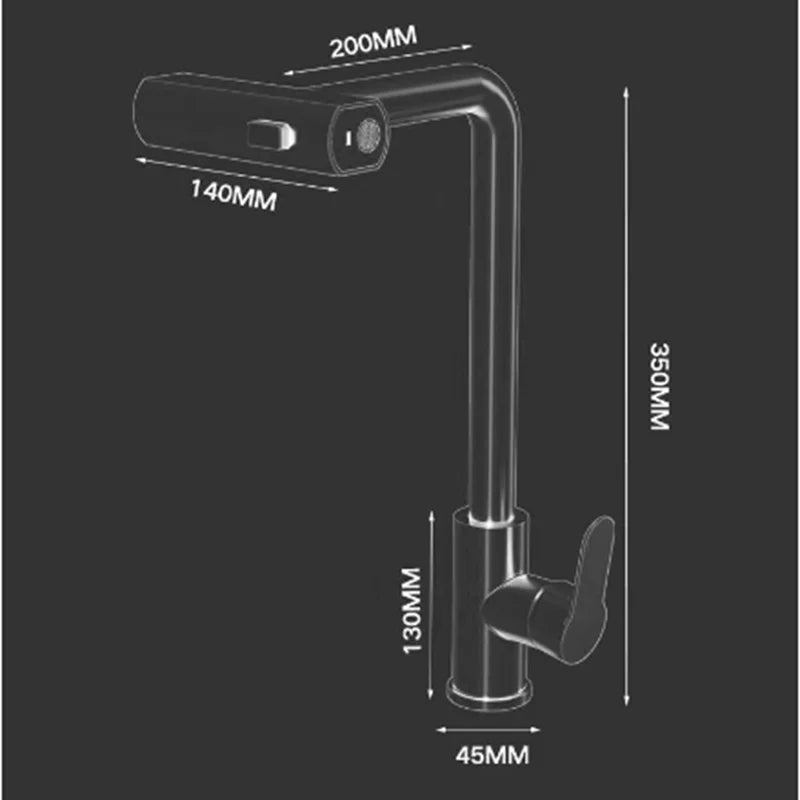 3 Mode Kitchen Faucets Pull Out Rotation Waterfall Stream Sprayer Head
