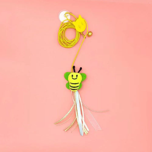Pet Cat Toys Funny Stick Kitten Self -hi Elastic Rope Dragonfly Shape