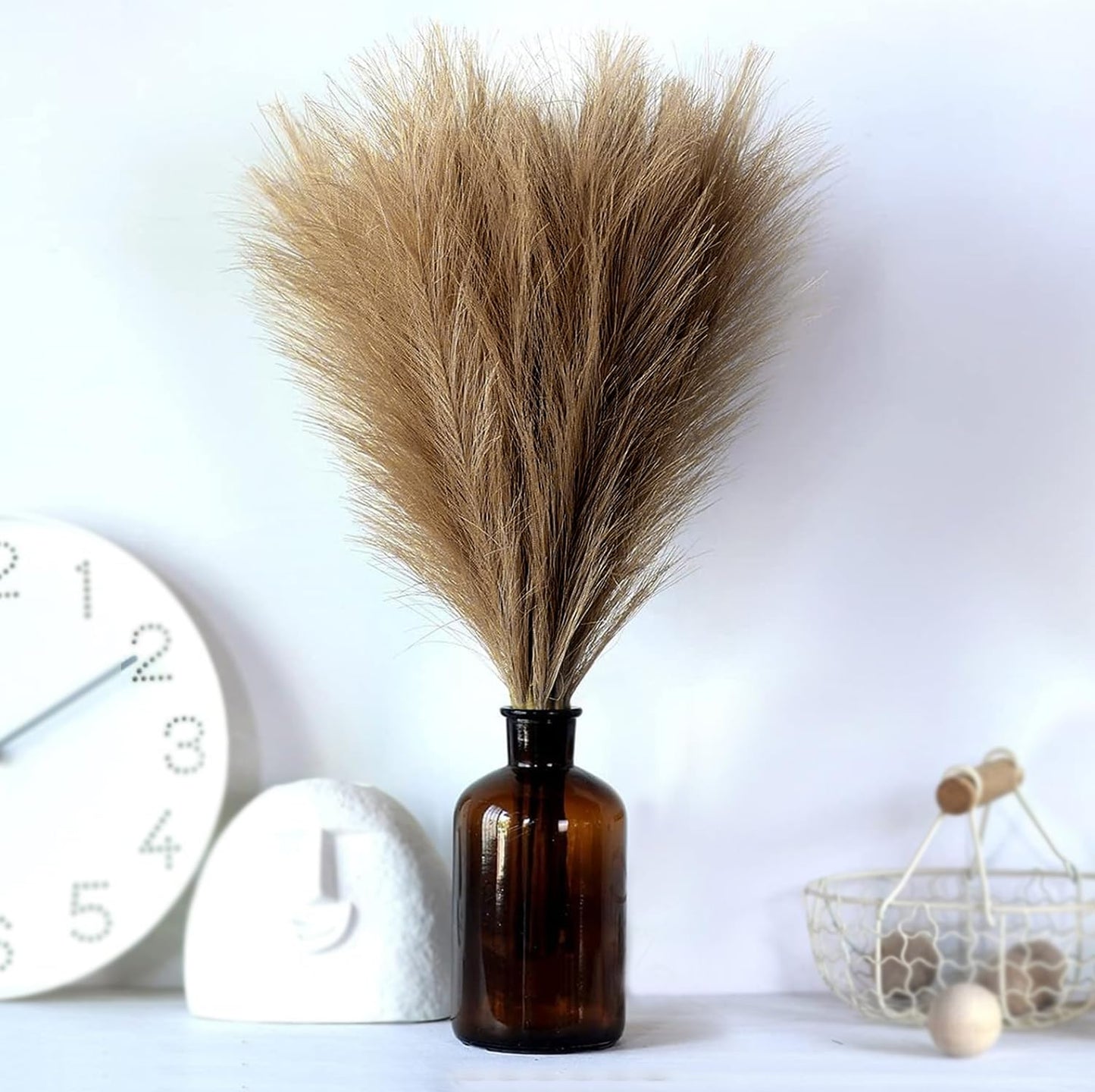 Silk Pack Of 4 Fluffy Pampas Grass Artificial