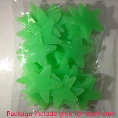 Pvc Stars Glow Stickers Luminous In Dark Night Fluorescent Wall Art 3D