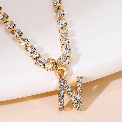 Bohemia Vintage Rhinestone 26 Letter Anklet For Women Summer Beach