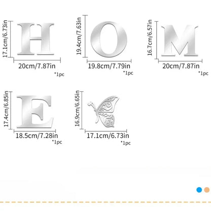 HOME Home Mirror Wall Stickers,Letter Logo Acrylic 3D Mirror Wall