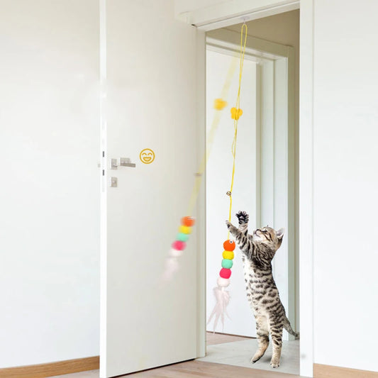 Pet Cat Toys Funny Stick Kitten Self -hi Elastic Rope Dragonfly Shape