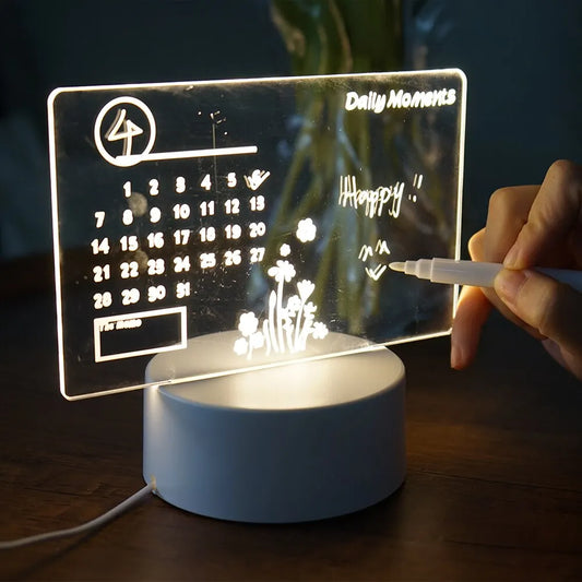 Creative LED Note Board Night Light USB Rewritable Message Board Warm