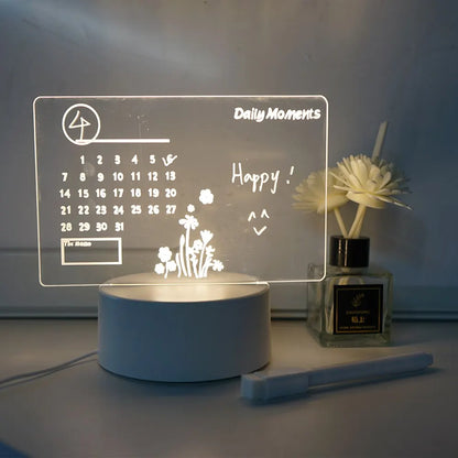 Creative LED Note Board Night Light USB Rewritable Message Board Warm