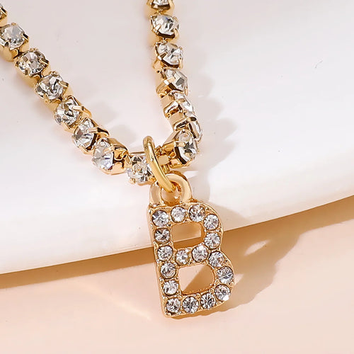 Bohemia Vintage Rhinestone 26 Letter Anklet For Women Summer Beach