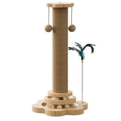 Sisal Scratching Post for Cat Solid Wood Cats Turntable Durable Kitten