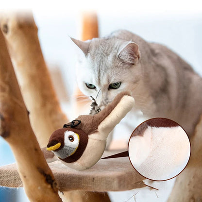 Interactive Cat Toys Rechargeable Flying Bird Cat Toy Chirping