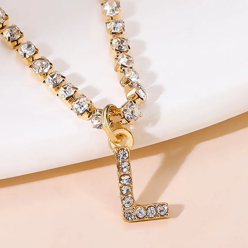 Bohemia Vintage Rhinestone 26 Letter Anklet For Women Summer Beach