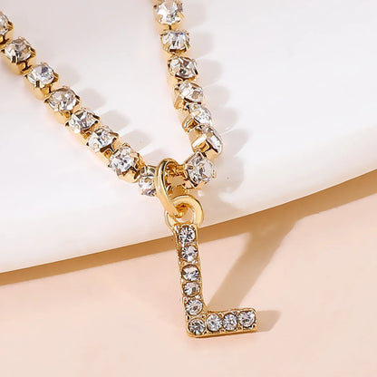 Bohemia Vintage Rhinestone 26 Letter Anklet For Women Summer Beach