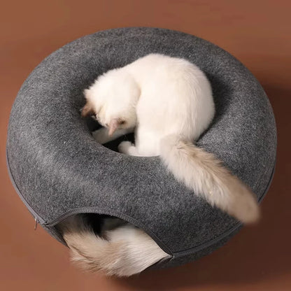 Detachable Pet Cat Tunnel Interactive Game Toy Semi Closed Type Donut