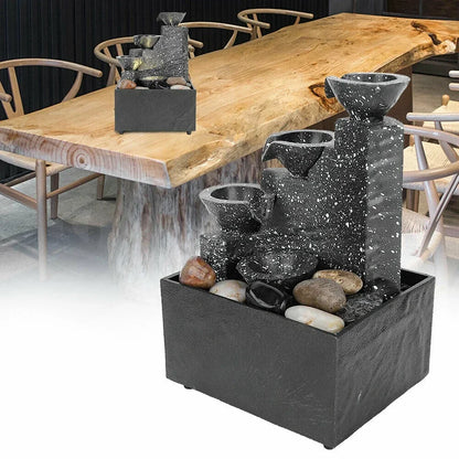 Tabletop Waterfall Home Decor LED Lights Statues Relaxation Meditation