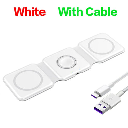 100W 3 in 1 Magnetic Wireless Charger Pad Stand for iPhone 15 14 13